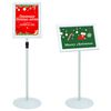 vidaXL Pedestal Poster Stand Silver 33 x 33 x 126 cm PVC and Steel