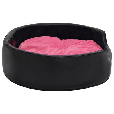 vidaXL Dog Bed Black and Pink 99x89x21 cm Plush and Faux Leather