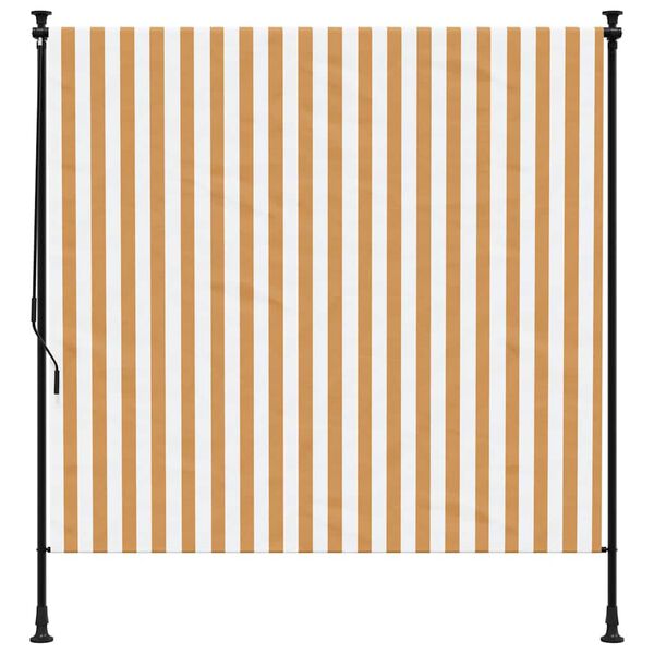 vidaXL Outdoor Roller Blind Orange and White 200x270 cm Fabric&Steel
