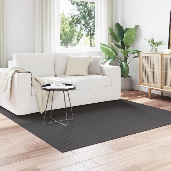 vidaXL Area Rugs Square HUARTE Anthracite 120 x 120 cm Polyester