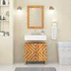 vidaXL Bathroom Mirror Brown 50x70x3 cm Solid Wood Mango and Glass