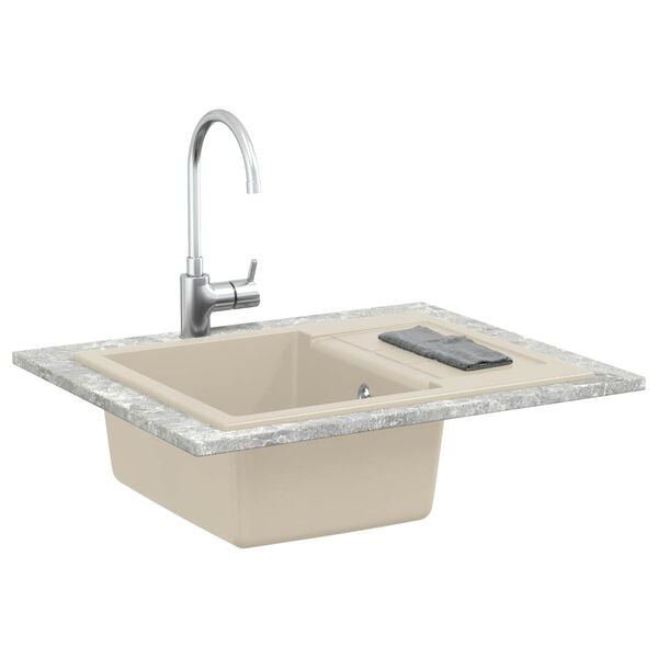 vidaXL Sink Beige 620 x 500 mm 80% Quartz and 20% Resin