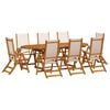 vidaXL 9 Piece Garden Dining Set Solid Wood Acacia and Textilene