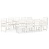 vidaXL 11 Piece Garden Dining Set White Solid Wood Pine