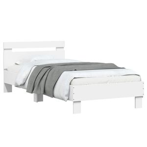 vidaXL Bed Frame with Headboard White 80 x 200 cm Engineered Wood