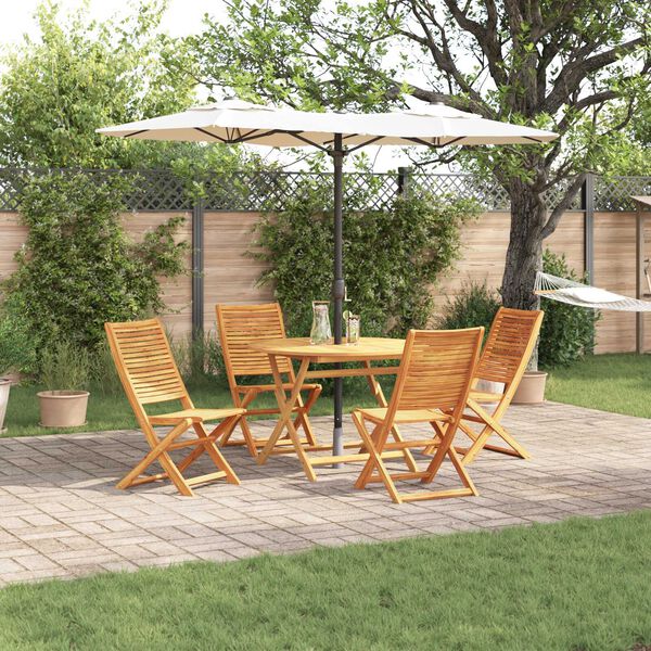 vidaXL Garden Dining Set Folding 5 pcs Brown Solid acacia wood