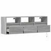 vidaXL TV Wall Cabinet with LED Lights Grey Sonoma 130x31x45 cm