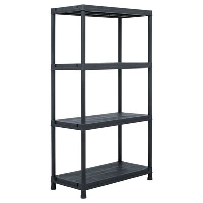 vidaXL Storage Shelf Racks 2 pcs Black 60x30x138 cm Plastic
