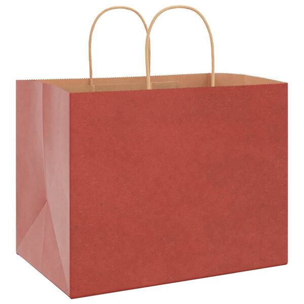 vidaXL Paper Bags 250 pcs with Handles Red 32x22x24 cm