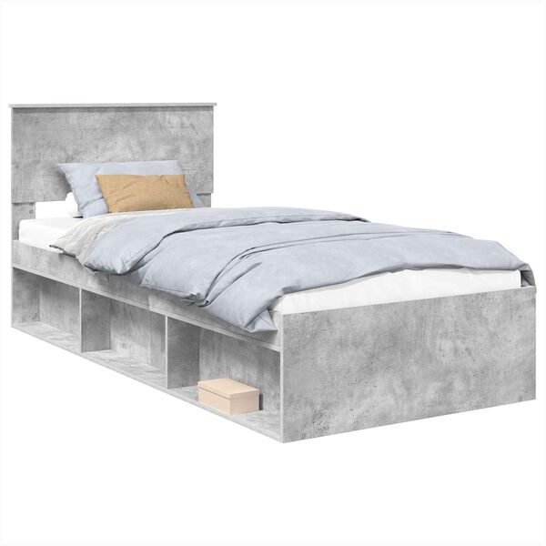 vidaXL Bed Frame Concerte Grey 75 x 190 cm Engineered wood
