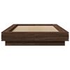 vidaXL Bed Frame with LED Lights without Mattress Brown Oak 100x200cm