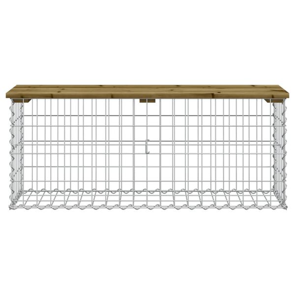 vidaXL Garden Bench Gabion Design 103x31.5x42 cm Impregnated Wood Pine