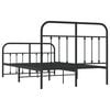 vidaXL Metal Bed Frame without Mattress with Footboard Black 120x190cm