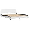 vidaXL Bed Frame without Mattress "Zadar" White and Black 180x200 cm Super King Faux Leather