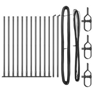 vidaXL Fence Post with Concrete Base 13 pcs Grey Powder-Coated Steel