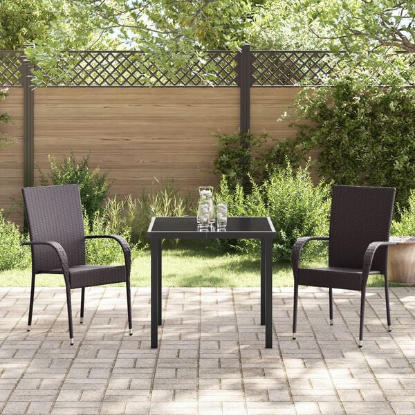 vidaXL Garden Dining Set 5 pcs Brown Poly rattan