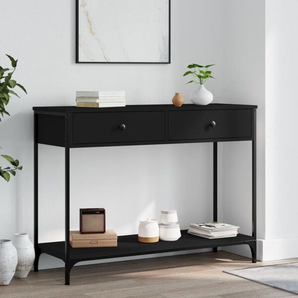 vidaXL Console Table Black 100x34.5x75 cm Engineered Wood