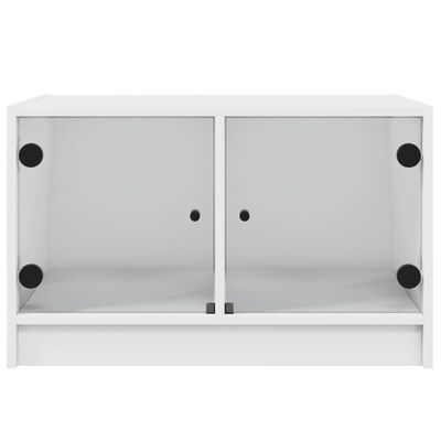 vidaXL Coffee Table with Glass Doors White 68x50x42 cm