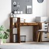 vidaXL Desk with Shelf Smoked Oak 100 x 40 x 90 cm Engineered Wood