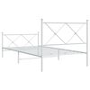 vidaXL Metal Bed Frame without Mattress with Footboard White 100x190cm