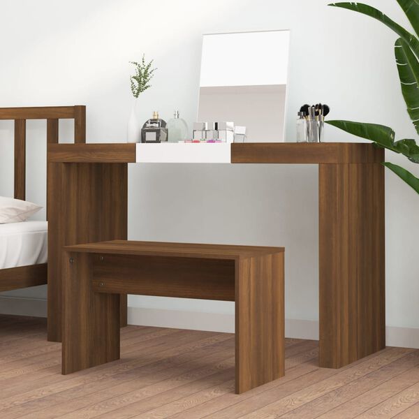 vidaXL Dressing Stool Brown Oak 70x35x45 cm Engineered Wood