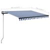 vidaXL Manual Retractable Awning with LED 300x250 cm Blue and White