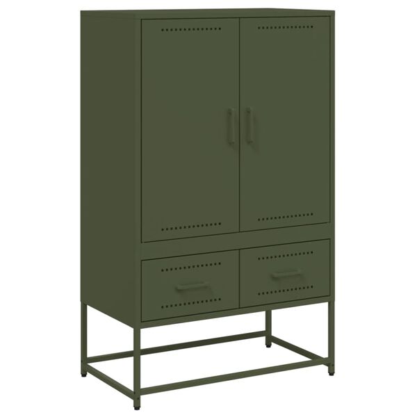 vidaXL Highboard Olive Green 68x39x111.5 cm Steel