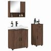 vidaXL Bathroom Furniture Set 3 pcs Brown oak Engineered wood