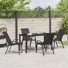 vidaXL Garden Dining Set 5 pcs Black Powder-coated Steel