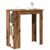 vidaXL Bar Table with Shelf Old Wood 102x50x103.5 cm Engineered Wood