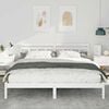 vidaXL Bed Frame White 200 x 200 cm Solid Pine Wood