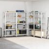 vidaXL 5-Layer Storage Shelves 4 pcs Silver Steel&Engineered Wood