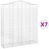vidaXL Arched Gabion Baskets 7 pcs 200x50x220/240 cm Galvanised Iron