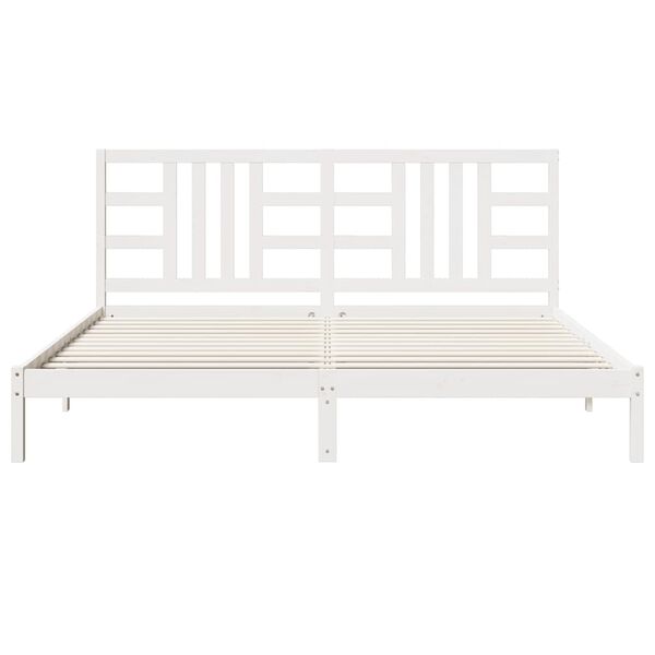vidaXL Bed Frame without Mattress White 200x200 cm Solid Wood