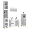 vidaXL 4 Piece Bathroom Furniture Set High Gloss White Engineered Wood