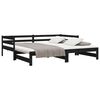 vidaXL Pull-out Day Bed without Mattress Black 2x(90x200)cm