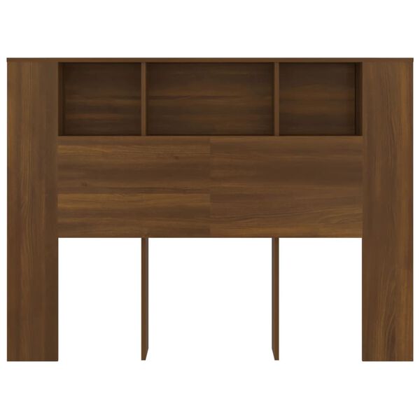 vidaXL Headboard Cabinet Brown Oak 140x18.5x104.5 cm