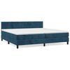 vidaXL Box Spring Bed with Mattress Dark Blue 200x200 cm Velvet
