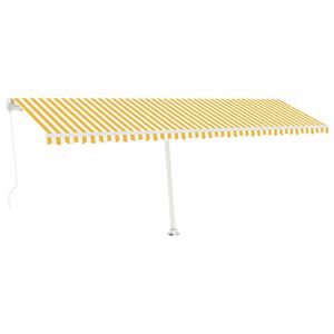 vidaXL Freestanding Manual Retractable Awning 600x300 cm Yellow/White