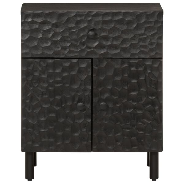 vidaXL Bedside Cabinet Black 50x33x60 cm Solid Wood Mango