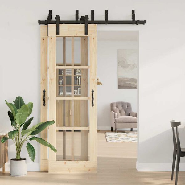 vidaXL Sliding Door Hardware Kit 152,5 cm Steel Black