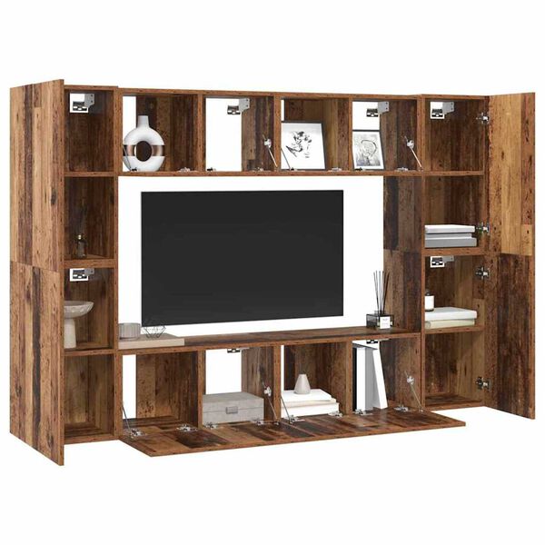 vidaXL TV Cabinet Set Wall-mounted 8 pcs Old Wood Engineered Wood