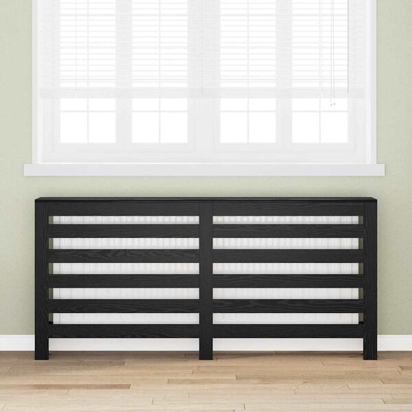 vidaXL Radiator Cover Black Oak 175 x 20 x 82 cm Engineered Wood