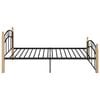 vidaXL Bed Frame without Mattress Black Metal&Solid Oak Wood 120x200 cm