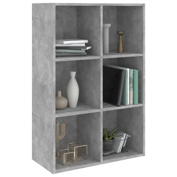 vidaXL Book Cabinet/Sideboard Concrete Grey 66x30x98 cm Engineered Wood