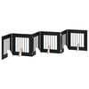 vidaXL Foldable Dog Gate with Stands 6 pcs Black Oak 362 cm