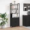 vidaXL Book Cabinet Black Oak 60 x 24 x 161 cm Engineered Wood