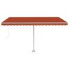 vidaXL Freestanding Manual Retractable Awning 450x350 cm Orange/Brown