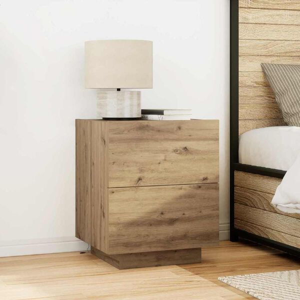 vidaXL Bedside Cabinet with Drawer 2 pcs Artisan Oak 45 x 40 x 55 cm