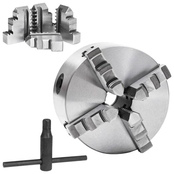 vidaXL 4 Jaw Self-Centering Lathe Chuck 125 mm Steel